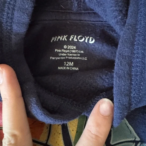 Pink Floyd Baby Toddler 2 Piece Sweatsuit Sweatpants & Hoodie Navy Blue Sz 12M - Picture 5 of 5